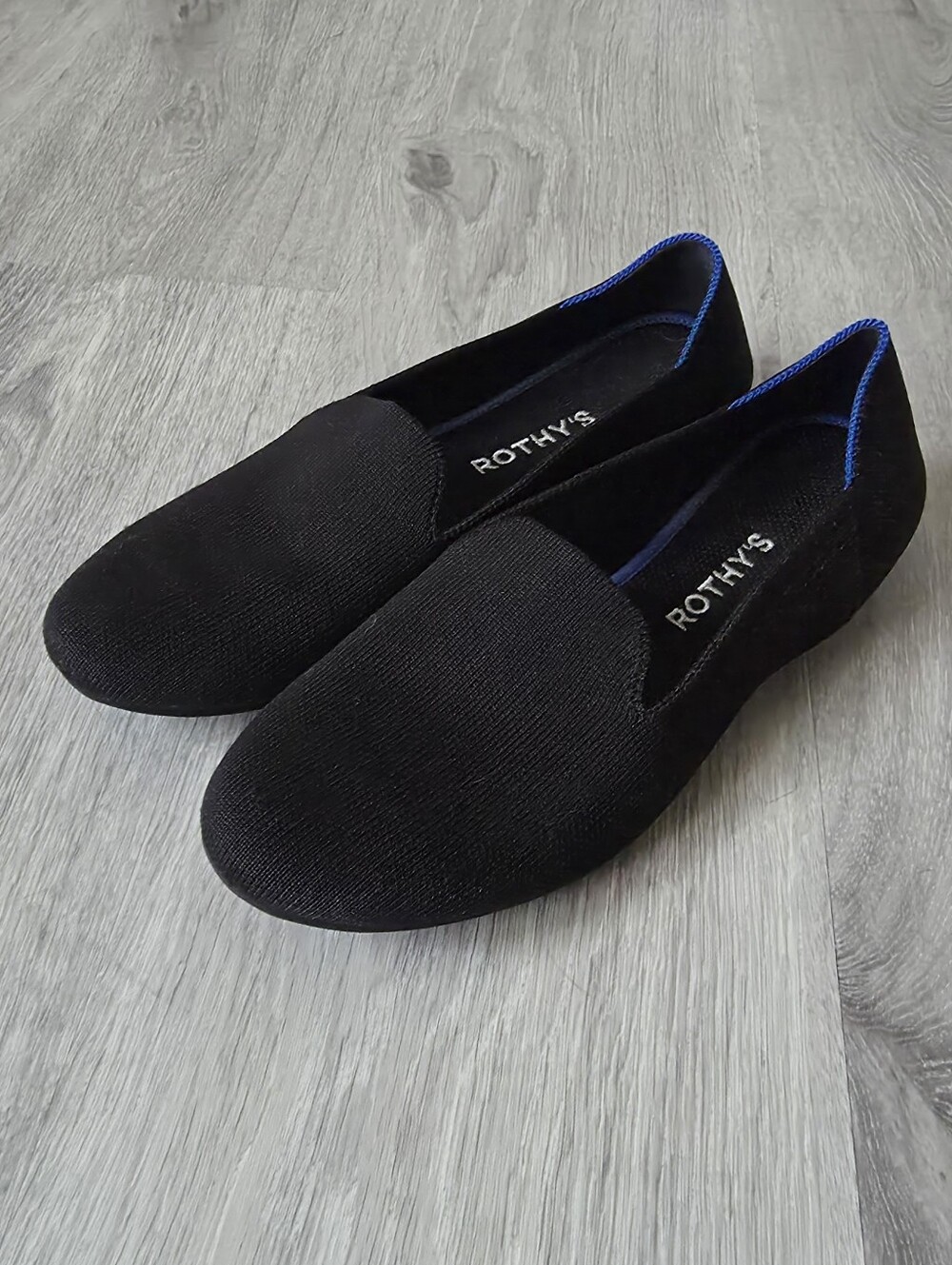 Rothy's black knit slip-on loafers 8.5